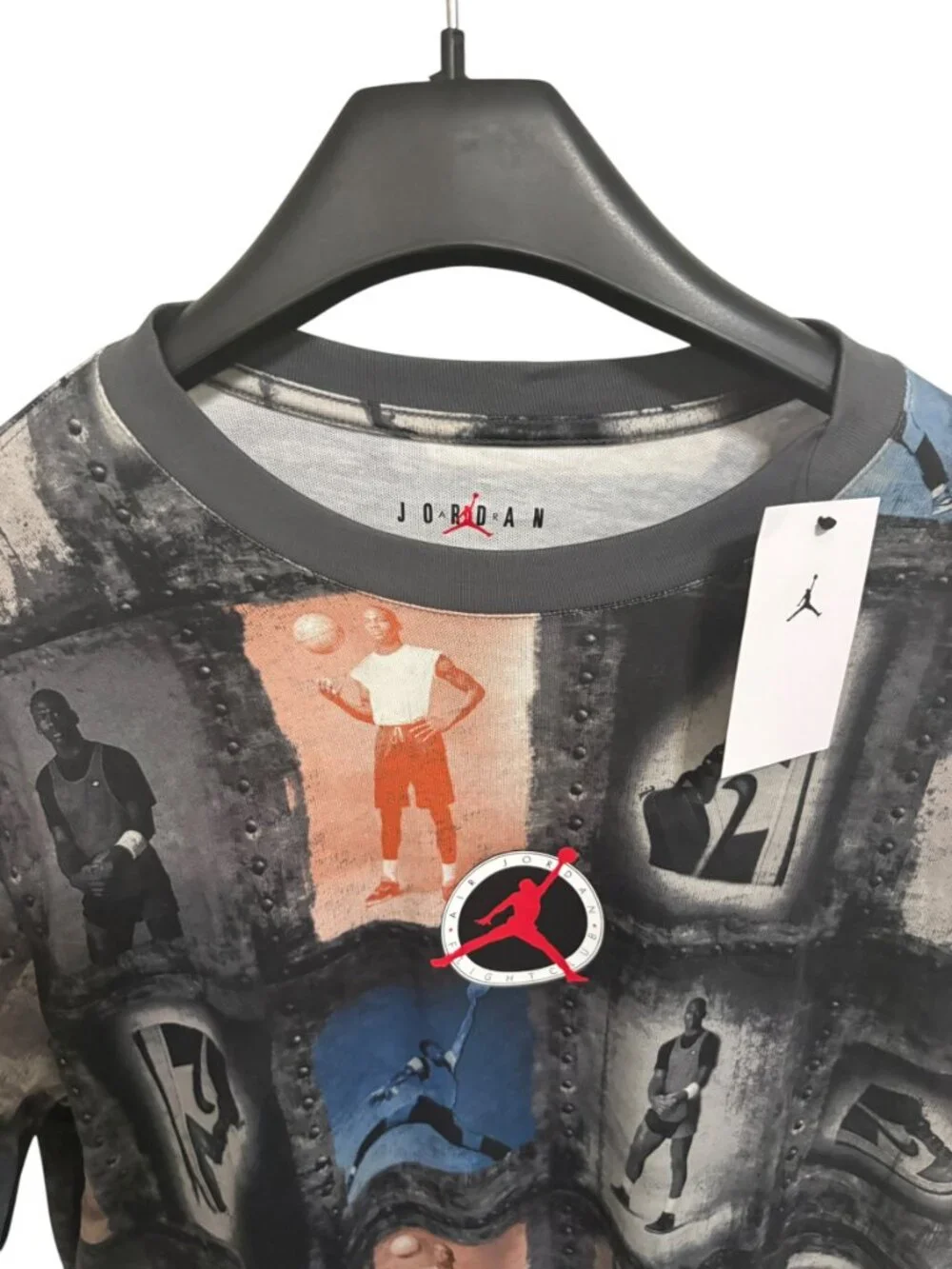 NEW Jordan Flight Club All Over Print T-Shirt Sail Large IF3114-133